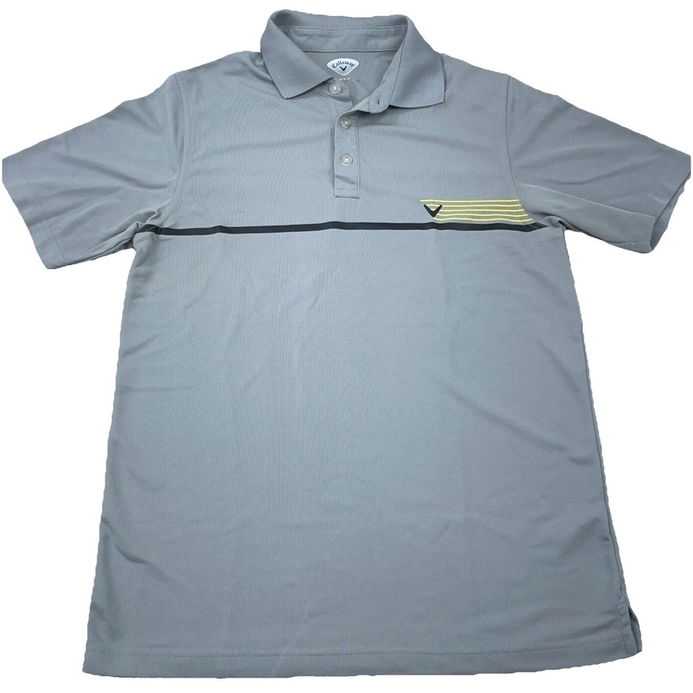 Callaway Polo Shirt Men Medium Gray Performance Golf Pickleball Quick Dry Adult